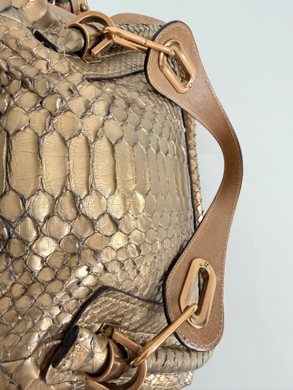 Chloe Gold Python paraty Handbag - Picture 12 of 15